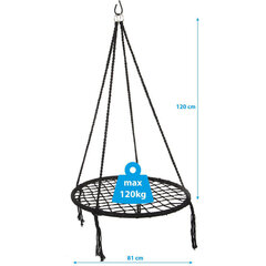 Ažūra šūpuļtīkls Royokamp 80 cm, melns cena un informācija | Šūpoles | 220.lv