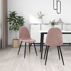 virtuves krēsli, 2 gab., rozā samts cena un informācija | Virtuves un ēdamistabas krēsli | 220.lv