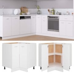 virtuves stūra skapītis, balts, 75,5x75,5x80,5 cm cena un informācija | Virtuves skapīši | 220.lv