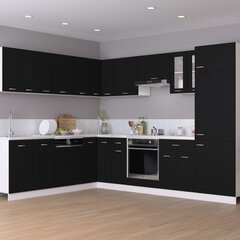 virtuves stūra skapītis, melns, 75,5x75,5x80,5 cm cena un informācija | Virtuves skapīši | 220.lv