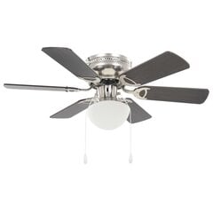 griestu ventilators ar lampu, 82 cm, dekoratīvs, tumši brūns cena un informācija | Ventilatori | 220.lv