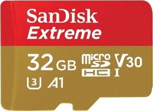 Atmiņas karte Sandisk Extreme 32GB microSDHC cena un informācija | Atmiņas kartes fotokamerām | 220.lv