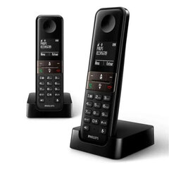 Bezvadu Tālrunis Philips D4702B/34 Duo 1,8" DECT (2 pcs) cena un informācija | Stacionārie telefoni | 220.lv