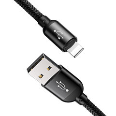 Izturīgs kabelis 3in1 USB microUSB Iphone Lightning USB-C 3.5A 1.2M melns 10182761 cena un informācija | Savienotājkabeļi | 220.lv