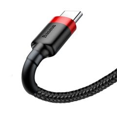 Izturīgs neilona USB kabelis USB-C QC3.0 2A 3M melns un sarkans 10182921 cena un informācija | Savienotājkabeļi | 220.lv