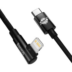 Leņķiskais kabelis Barošanas kabelis ar sānu USB-C spraudni Iphone Lightning 1m 20W melns 10185241 cena un informācija | Savienotājkabeļi | 220.lv