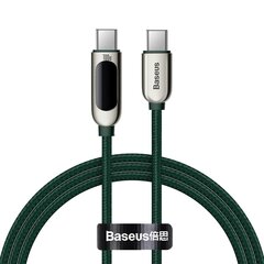 Pīts kabelis USB-C USB-C 100W ar jaudas mērītāja displeju 1m zaļš 10183321 цена и информация | Кабели для телефонов | 220.lv