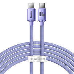 Kabeļa kabelis ātrai uzlādei un datu pārsūtīšanai USB-C USB-C 100W 2m violets 10183821 цена и информация | Кабели для телефонов | 220.lv