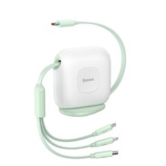 Kabelis izvelkams 3in1 USB-C microUSB Iphone Lightning 1,7 m zaļš 10184801 cena un informācija | Savienotājkabeļi | 220.lv