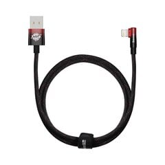 Leņķveida kabeļa vads ar sānu USB spraudni Iphone Lightning 1m 2.4A sarkans 10185191 cena un informācija | Savienotājkabeļi | 220.lv