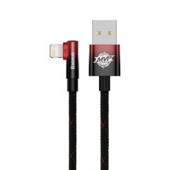 Leņķveida kabeļa vads ar sānu USB spraudni Iphone Lightning 1m 2.4A sarkans 10185191 cena un informācija | Savienotājkabeļi | 220.lv