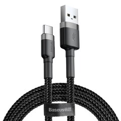 Izturīgs elastīgs kabelis USB kabelis USB-C QC3.0 2A 2M melns un pelēks 10182631 cena un informācija | Savienotājkabeļi | 220.lv