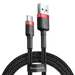 Izturīgs elastīgs kabelis USB kabelis USB-C QC3.0 3A 1M melns un sarkans 10182611 cena un informācija | Savienotājkabeļi | 220.lv