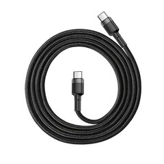 Izturīgs elastīgs kabelis USB-C PD PD 2.0 vads 60W 20V 3A QC3.0 1M melns-pelēks 10182721 cena un informācija | Savienotājkabeļi | 220.lv