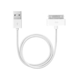 Kabelis - USB līdz 30 kontaktiem - Iphone 4G/4S 1 metrs BALTS cena un informācija | Savienotājkabeļi | 220.lv