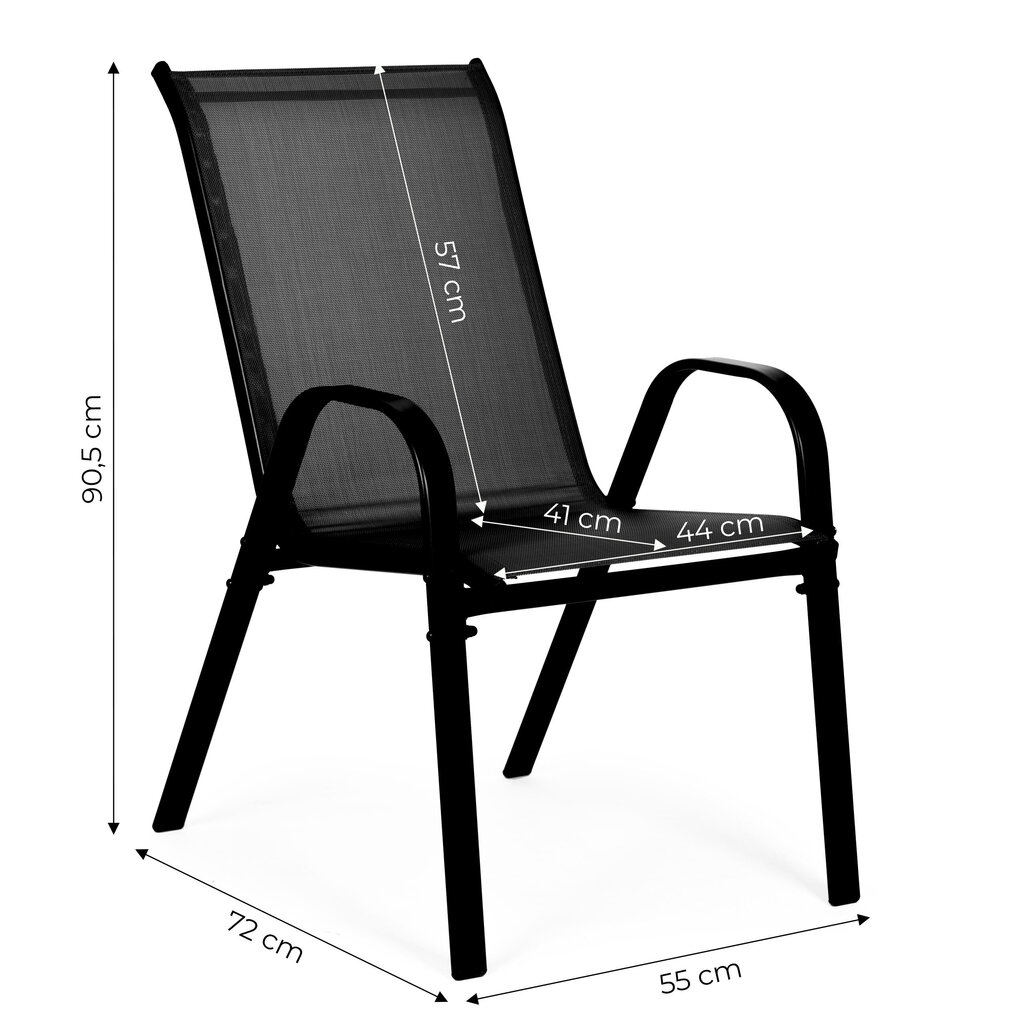 Dārza krēslu komplekts ModernHome, 2 gab. melns cena un informācija | Dārza mēbeļu komplekti | 220.lv