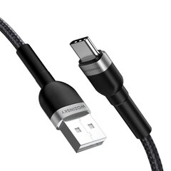 Wozinsky WNBAC2 USB-A / USB-C 2.4A kabelis 2 m - melns cena un informācija | Savienotājkabeļi | 220.lv