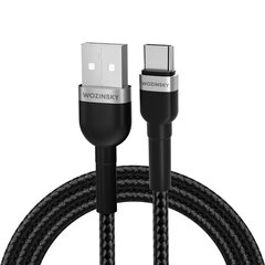 Wozinsky WNBAC2 USB-A / USB-C 2.4A kabelis 2 m - melns cena un informācija | Savienotājkabeļi | 220.lv