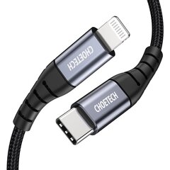 Choetech IP0041 USB-C / Lightning MFi 480Mb/s 3A 2m kabelis - melns cena un informācija | Savienotājkabeļi | 220.lv