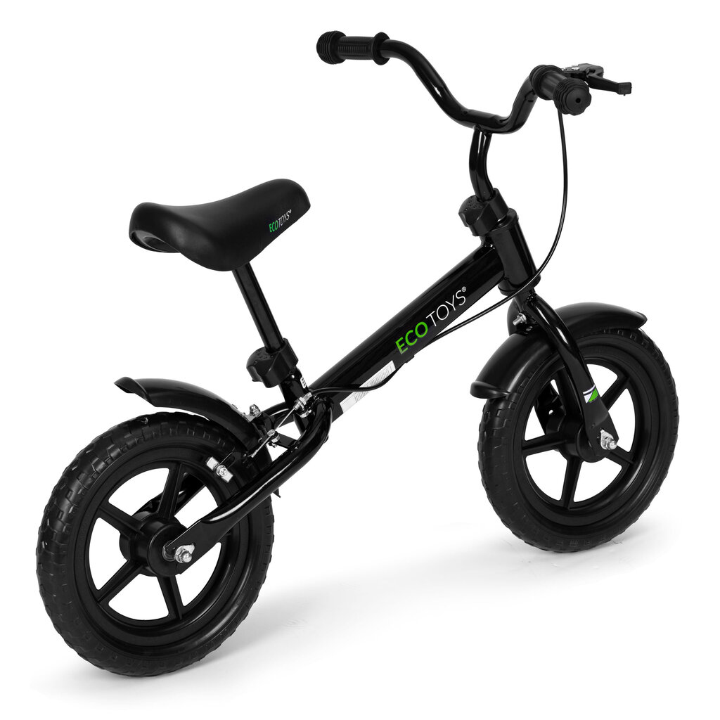 Bērnu līdzsvara velosipēds ar bremzēm, EVA riteņi ECOTOYS , melns цена и информация | Balansa velosipēdi | 220.lv