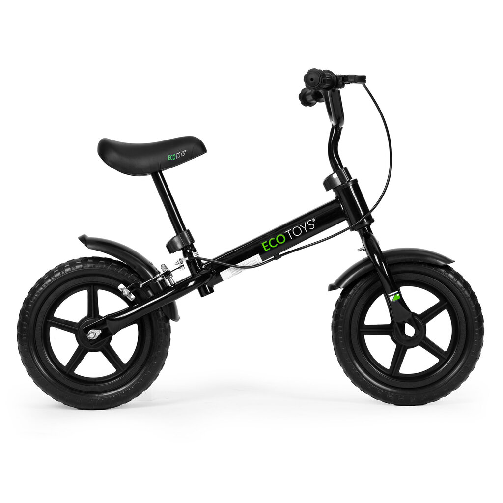 Bērnu līdzsvara velosipēds ar bremzēm, EVA riteņi ECOTOYS , melns цена и информация | Balansa velosipēdi | 220.lv