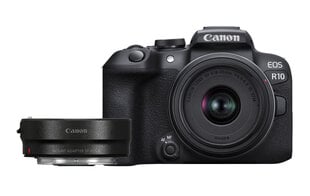 Canon EOS R10 + RF-S 18–45 мм F4,5–6,3 IS STM(F/4,5–6,3 IS STM) + адаптер крепления EF-EOS R цена и информация | Цифровые фотоаппараты | 220.lv