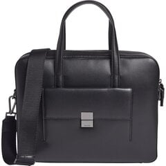 CALVIN KLEIN vīriešu melna klēpjdatoru soma Iconic hardware laptop bag цена и информация | Рюкзаки и сумки | 220.lv