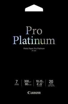 "canon fotopapīrs pro platinum, pt-101, fotopapīrs, glancēts, 2768b013, balts, 10x15cm, 4x6", 300 g/m2, 20 gab., tintes printeris cena un informācija | Citi piederumi fotokamerām | 220.lv