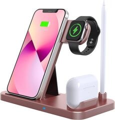 Lehly bezvadu lādētājs, 4 in induktīvā uzlādes stacija Apple Watch AirPods Pro, Qi sertificēts bezvadu lādētājs iPhone 12/SE/11/X/XS Max/8, Samsung Galaxy S20/S10 cena un informācija | Lādētāji un adapteri | 220.lv