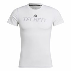 Vīriešu Krekls ar Īsām Piedurknēm Adidas techfit Graphic Balts cena un informācija | T-krekli sievietēm | 220.lv