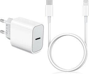 Everdigi USB C lādētājs 20W spraudnis Ātra lādētāja sienas lādētājs un C-L lādēšanas kabelis 1m Piemērots tālrunim cena un informācija | Lādētāji un adapteri | 220.lv