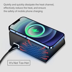 Uzlādes stacija X9 - 7xUSB + C tips - 100W PD QC 3.0 + indukcijas uzlāde cena un informācija | Lādētāji un adapteri | 220.lv