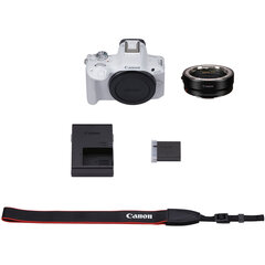 Canon EOS R50 (balts) + stiprinājuma adapteris EF-EOS R cena un informācija | Digitālās fotokameras | 220.lv