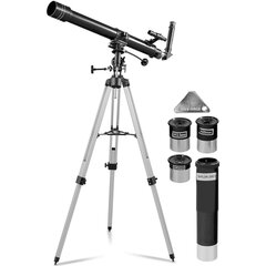 Astronomiskais refraktora teleskops zvaigžņu vērošanai 900 mm diametrā. 70 mm 10152111 cena un informācija | Teleskopi un mikroskopi | 220.lv