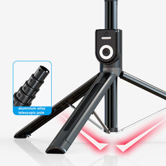 Selfie Stick - with detachable bluetooth remote control and tripod - P80 1,3 metres BLACK цена и информация | Моноподы для селфи («Selfie sticks») | 220.lv