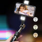 Selfie Stick - ar noņemamu Bluetooth tālvadības pulti, statīvu un 2 LED gaismām - P96D-2 BLACK цена и информация | Selfie Sticks | 220.lv