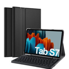 Atvēramais futrālis ar tastatūra melns Galaxy Tab S7 11 / S8 11 cena un informācija | Telefonu vāciņi, maciņi | 220.lv