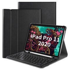 Atvēramais futrālis ar tastatūra melns iPad Pro 11 2018 / 2020/ Air 4 10.9 2020 / Air 5 10.9 2022 cena un informācija | Telefonu vāciņi, maciņi | 220.lv