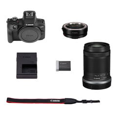 Canon EOS R100 + RF-S 18-150mm F3.5-6.3 IS STM + stiprinājuma adapteris EF-EOS R cena un informācija | Digitālās fotokameras | 220.lv