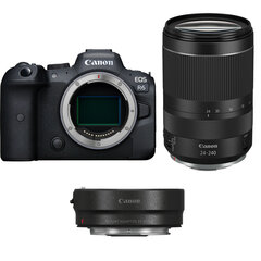 Canon EOS R6 + RF 24-240 mm f/4-6.3 IS USM + stiprinājuma adapteris EF-EOS R cena un informācija | Digitālās fotokameras | 220.lv