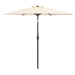 Liels slīps lauzts dārza lietussargs ar kloķi, 6 ribas, bēšs, 270 cm cena un informācija | Saulessargi, markīzes un statīvi | 220.lv