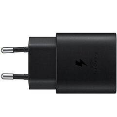 Быстрое зарядное устройство, Samsung EP-TA800NBEGEU1, SFC 3.0, 2 5 Вт, 3A, USB-C, черный цена и информация | Зарядные устройства для телефонов | 220.lv