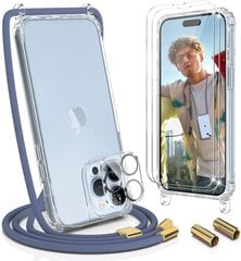 UYMO Crossbody futrālis ar kakla siksniņu iPhone 14 Pro Max, zils cena un informācija | Telefonu vāciņi, maciņi | 220.lv