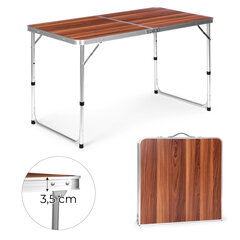 Tūrisma galds saliekams kempinga galds brūns galds 120 x 60 cm cena un informācija | Dārza galdi | 220.lv