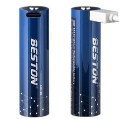 Rechargeable 18650 Battery with USB-C Port, 3.7V, 2000mAh, Li-Ion цена и информация | Зарядные устройства для элементов питания | 220.lv