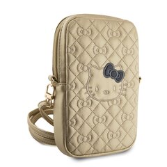 Hello Kitty PU Leather Quilted Pattern Kitty Head Logo Phone Bag Gold цена и информация | Чехлы для телефонов | 220.lv