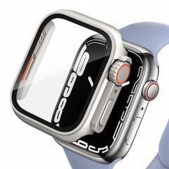 Чехол 2 в 1 + закаленное стекло для Apple Watch 7/8 45MM, серебристый цена и информация | Аксессуары для смарт-часов и браслетов | 220.lv