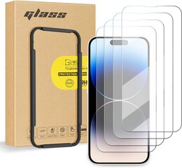 FYY aizsargstikls iPhone 14 Pro MAX, 6,7 collas, 4 gabali, rūdīts stikls, cena un informācija | Ekrāna aizsargstikli | 220.lv