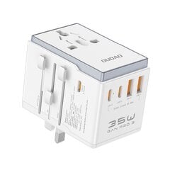 Dudao A35Pro 35W EU / UK / AUS / US / JP ceļojumu adapteris 3x USB-C 2x USB-A - balts cena un informācija | Lādētāji un adapteri | 220.lv