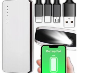 Запасной повербанк "Powerbank" 20000 + кабель для каждого телефона, зарядное устройство и фонарик. цена и информация | Зарядные устройства Power bank | 220.lv